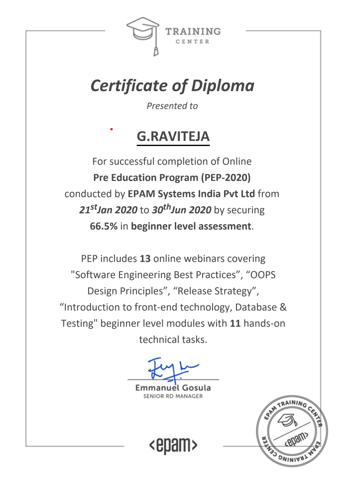 EPAM Professional Education Program